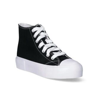 Black High-Top Canvas Sneakers